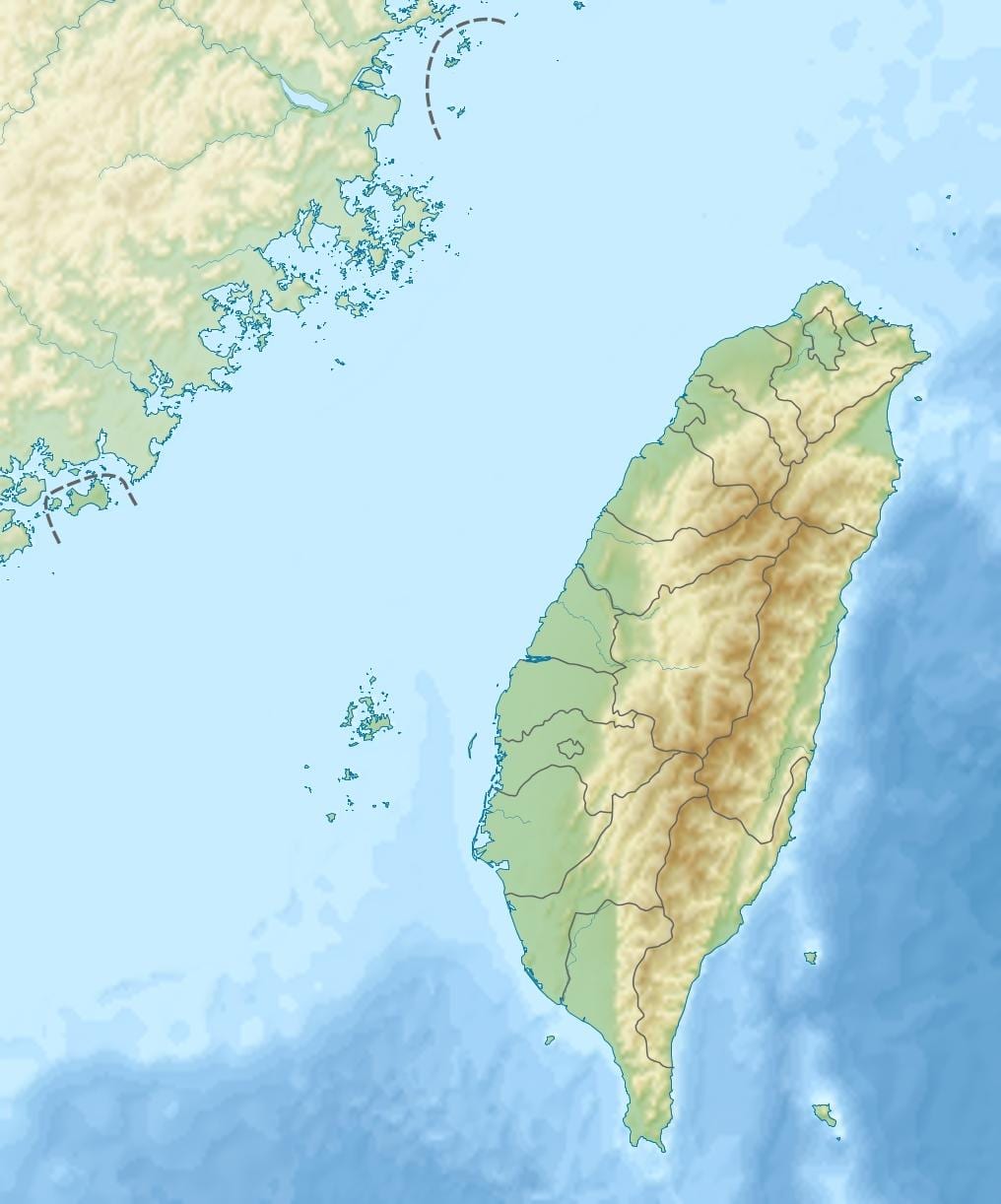Carte de l'île de Taiwan