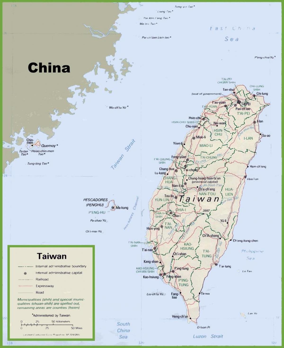 une carte de Taiwan