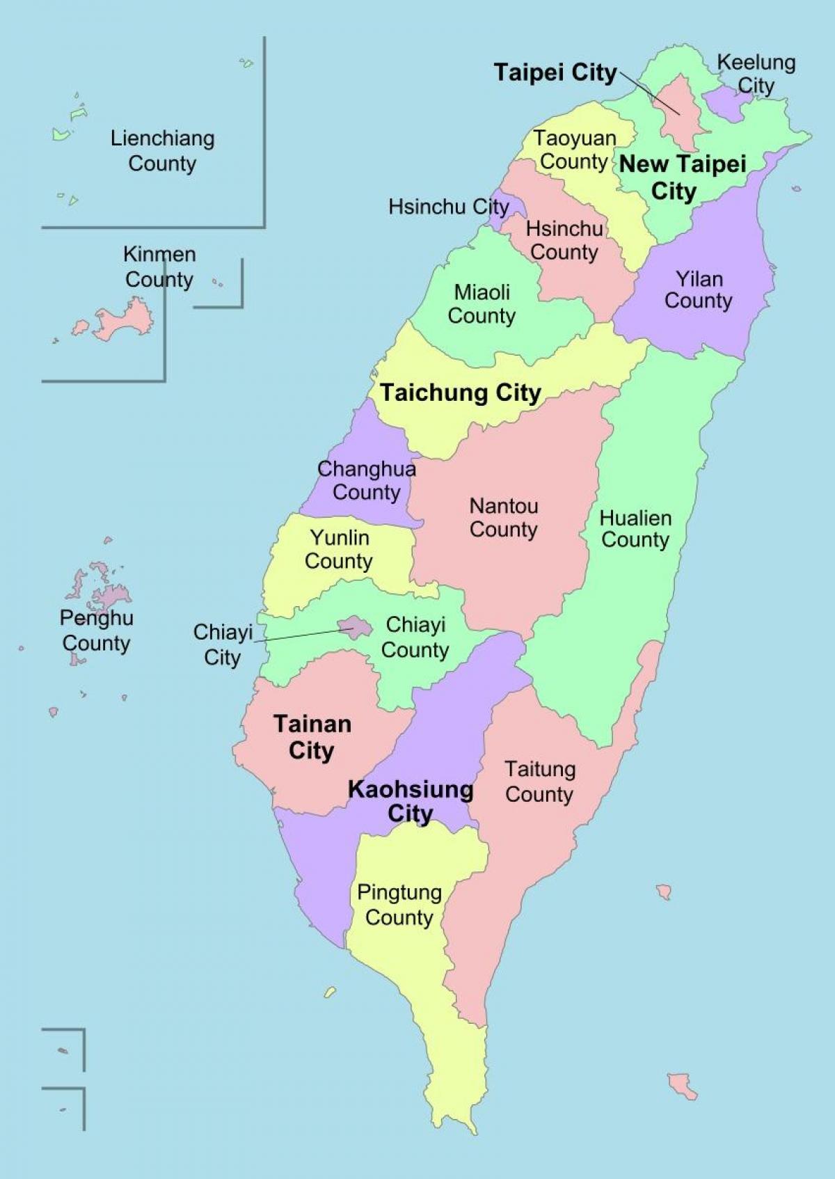 Carte politique de Taiwan