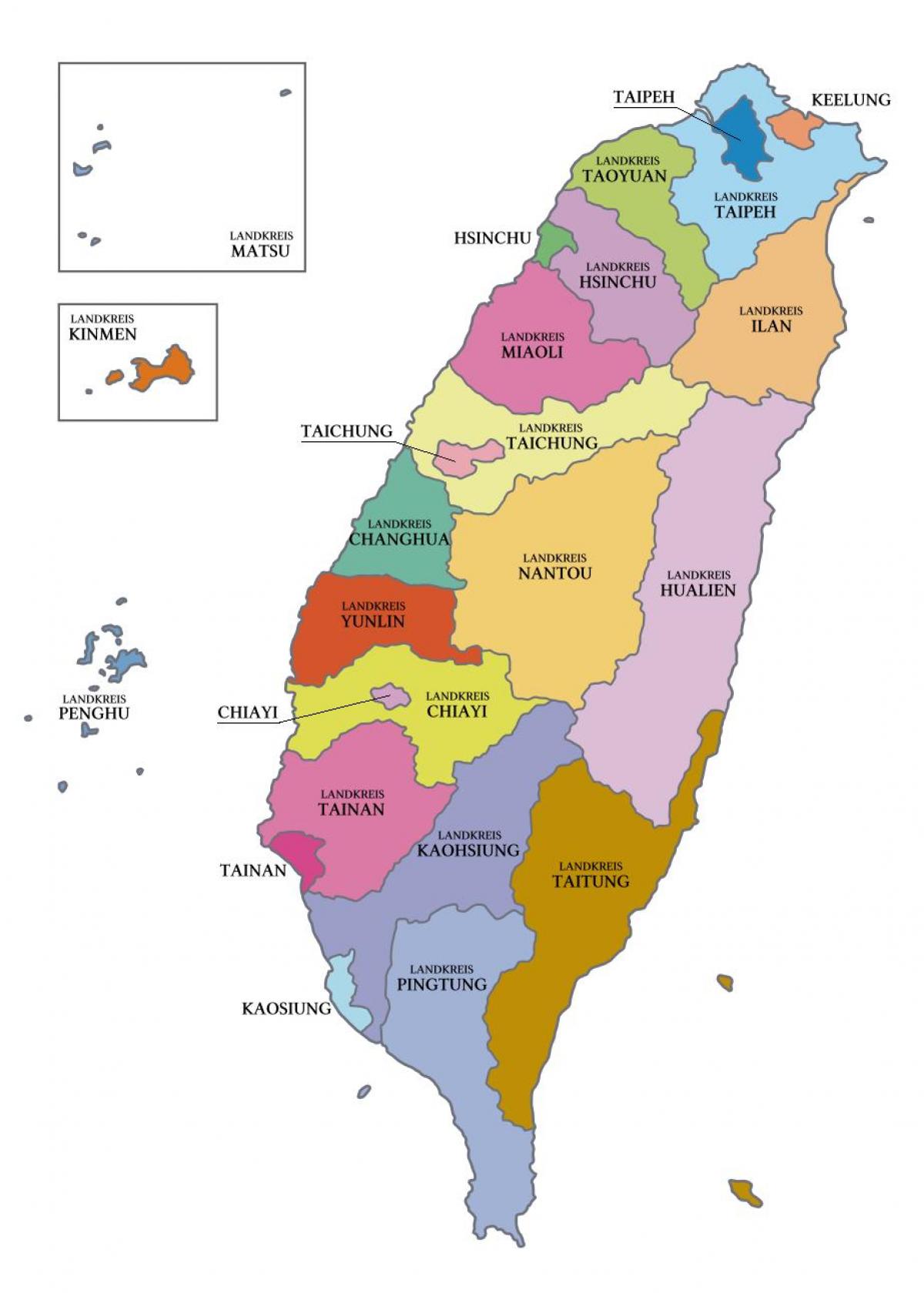 Carte de la province de Taiwan