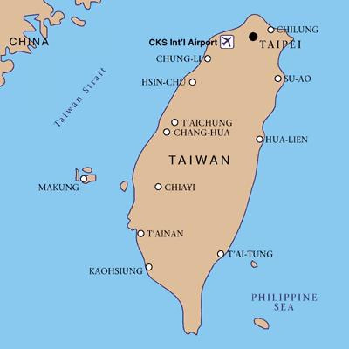 Taiwan aéroport international de carte
