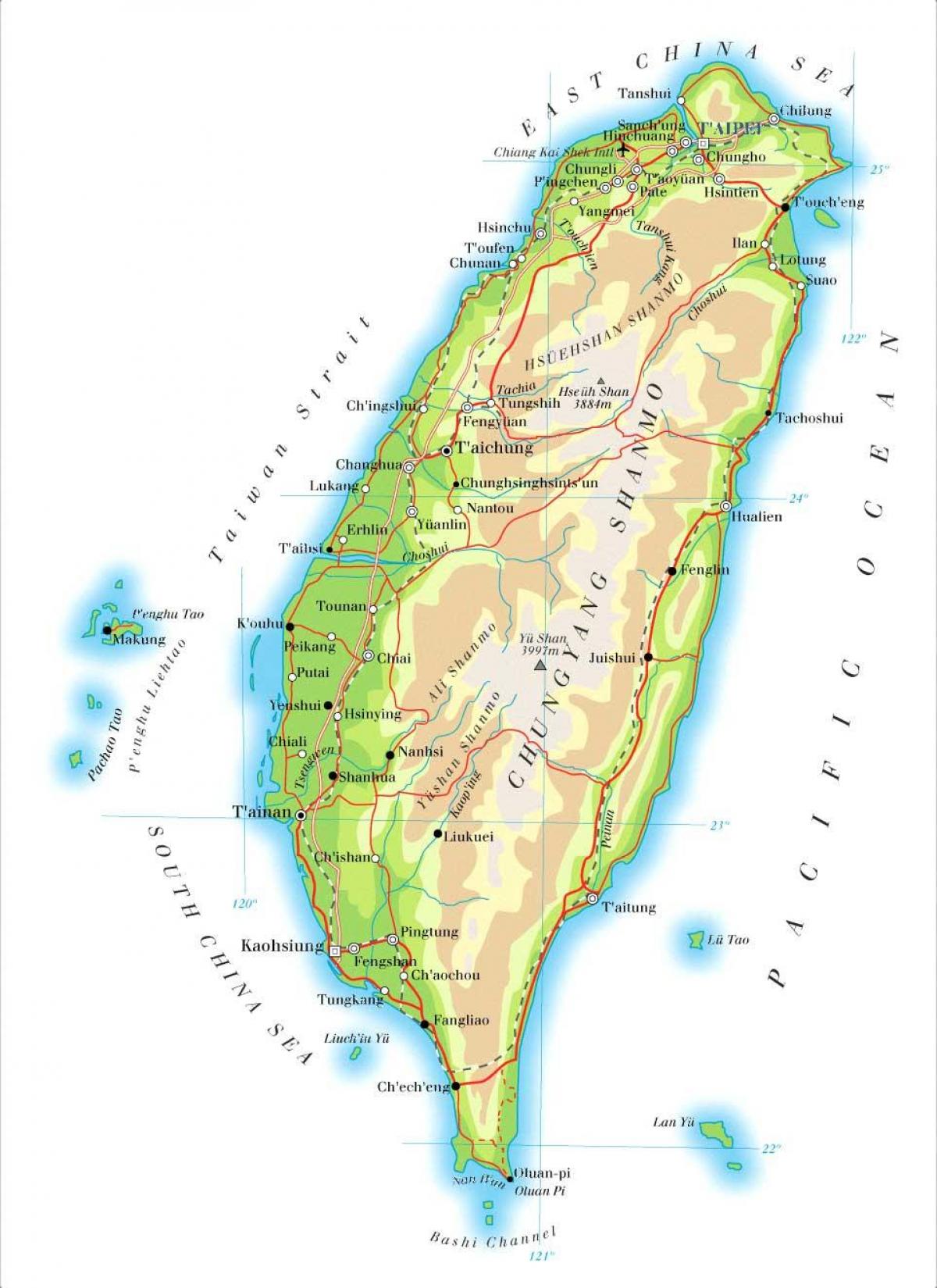 Carte de Taiwan de la rivière
