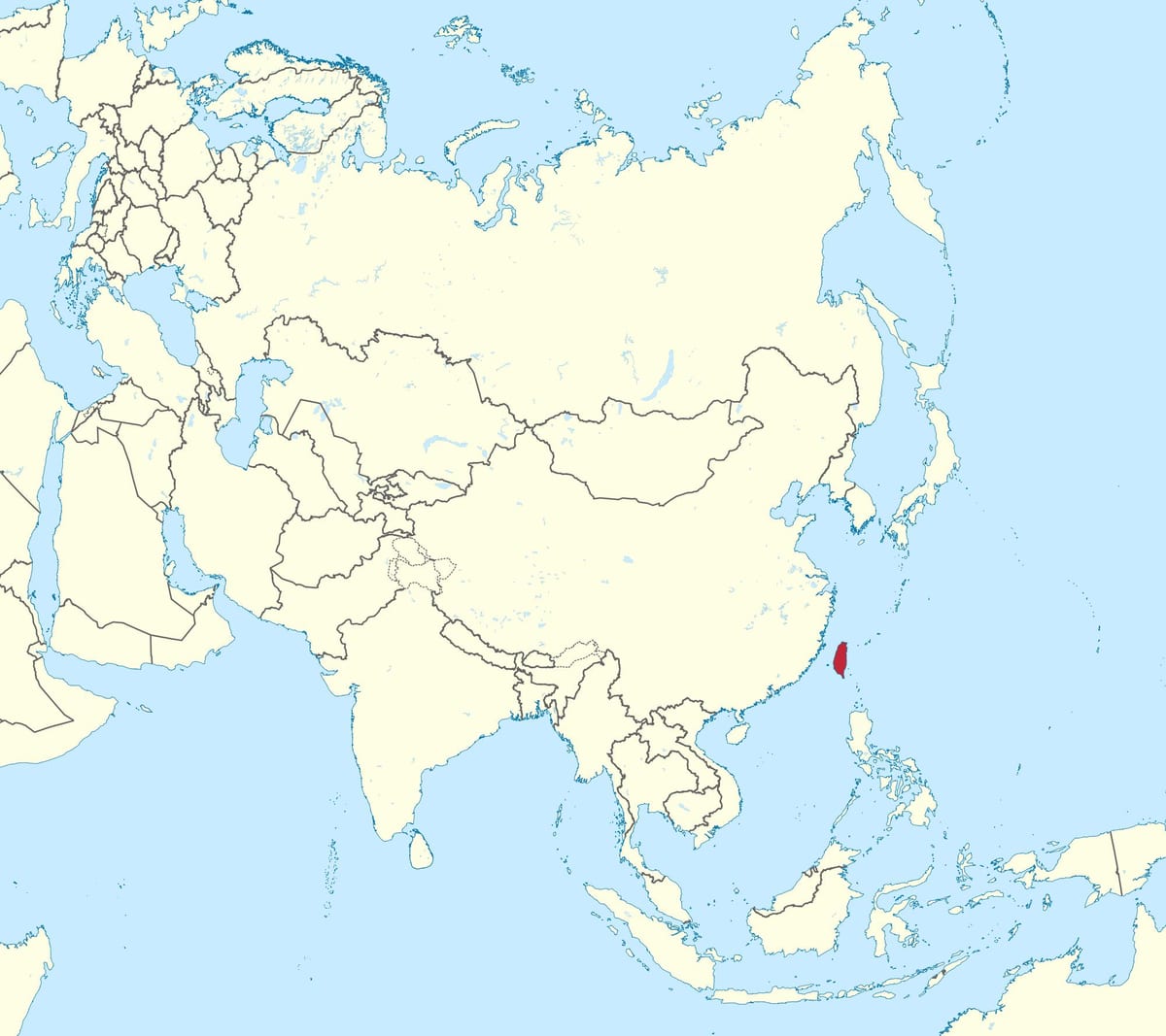 Carte de taïwan en asie