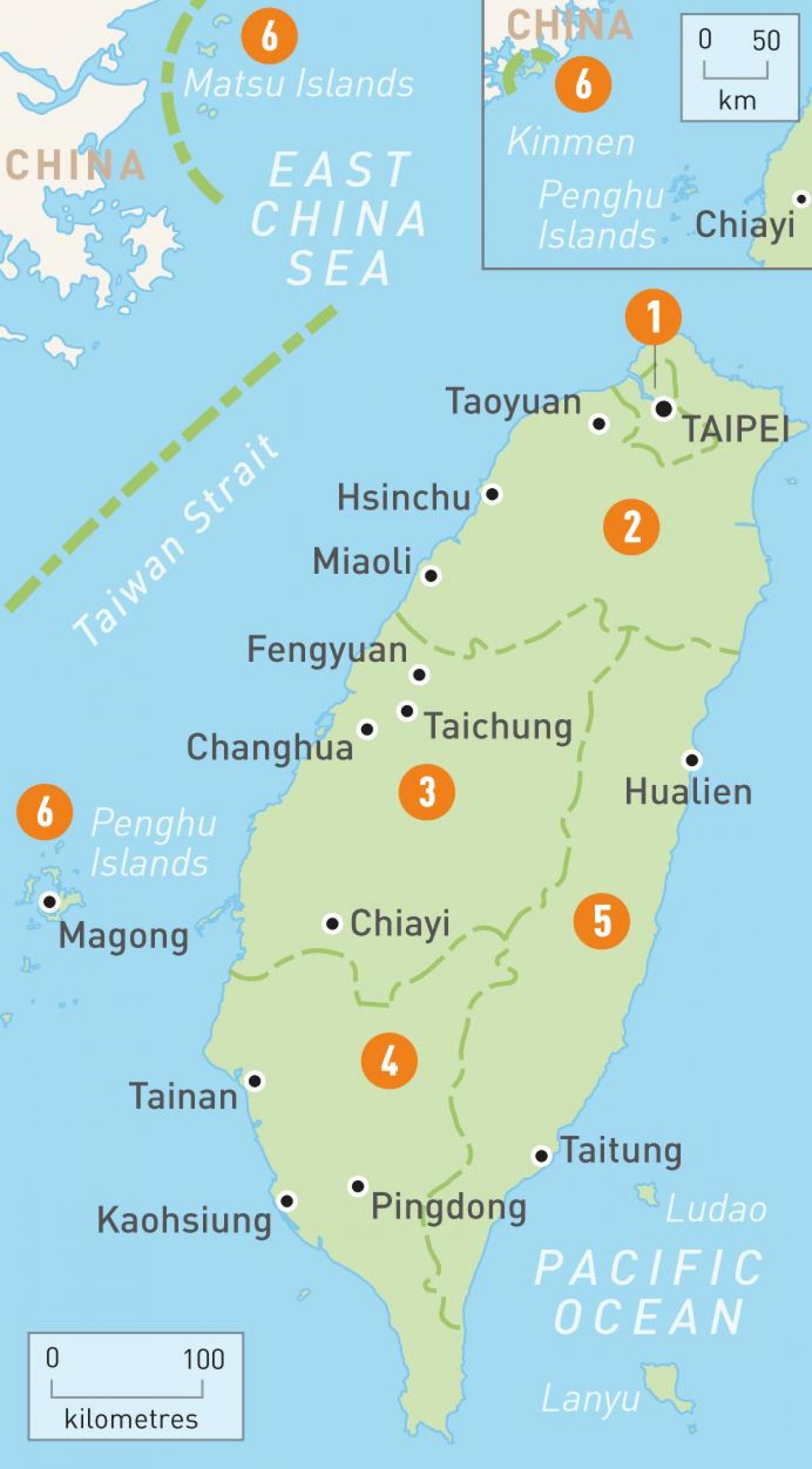 Carte de Taiwan pays