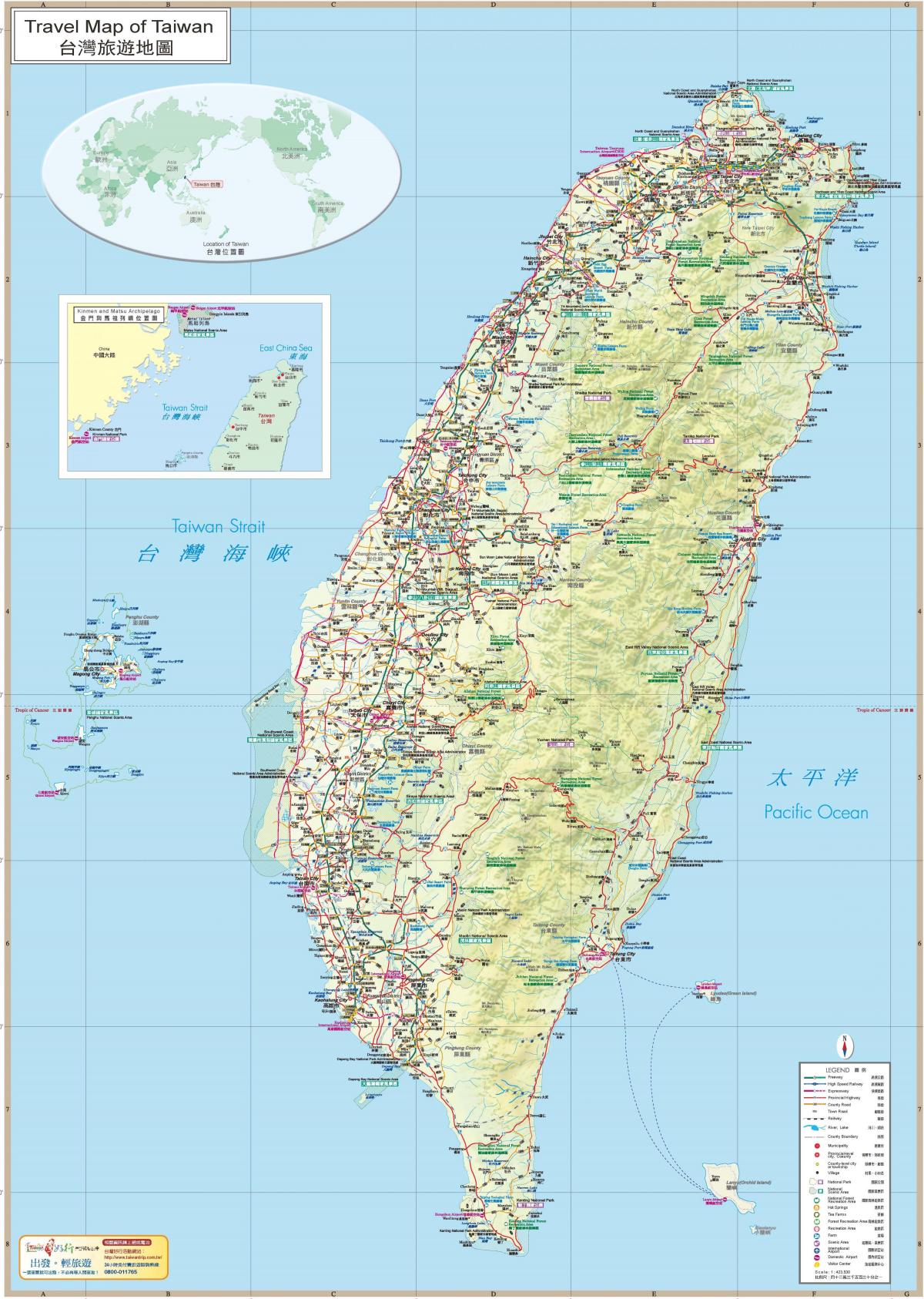 carte de Taiwan attractions touristiques