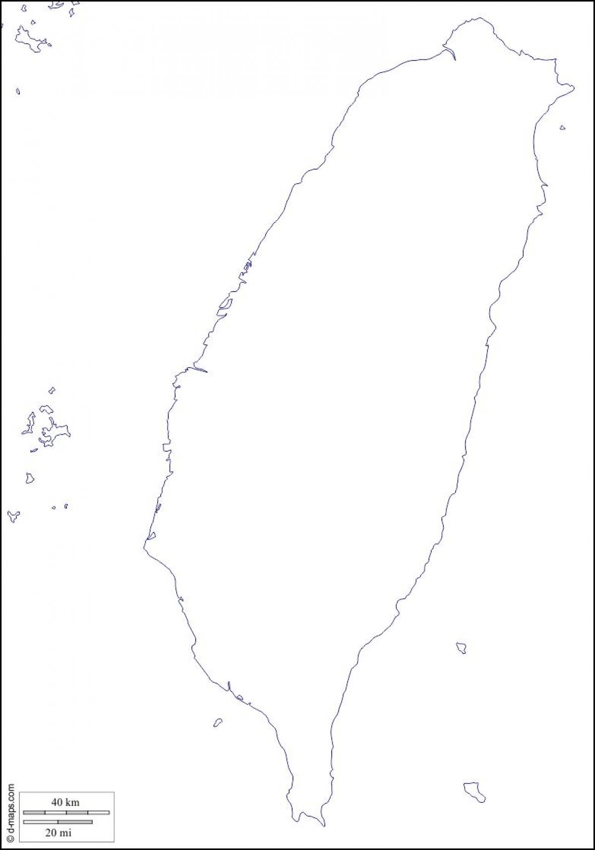 Carte de Taiwan vide