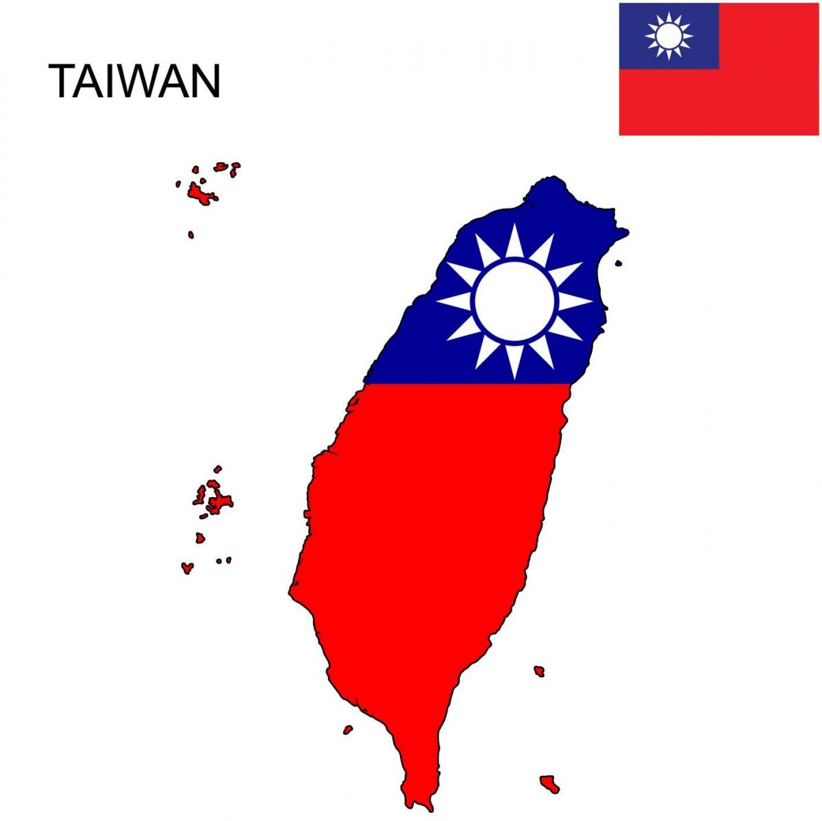 Carte de drapeau de Taïwan