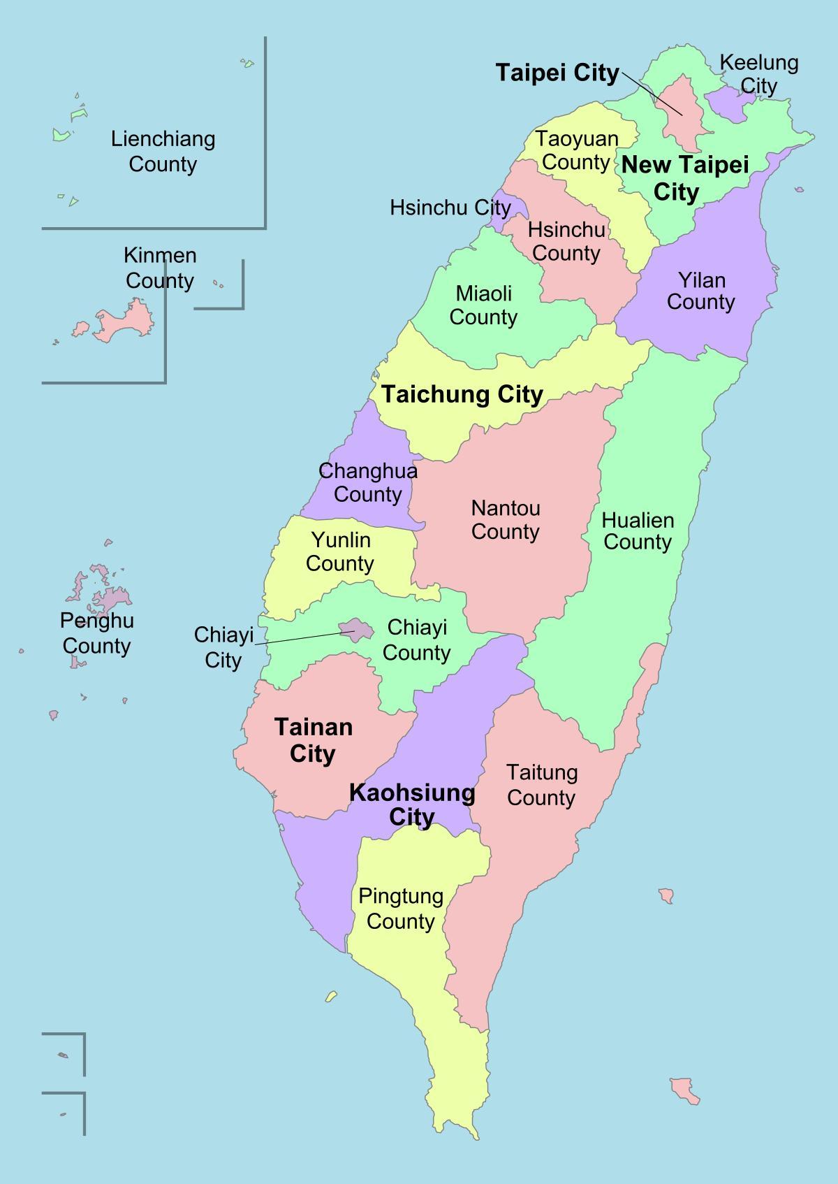 Carte de Taiwan district 