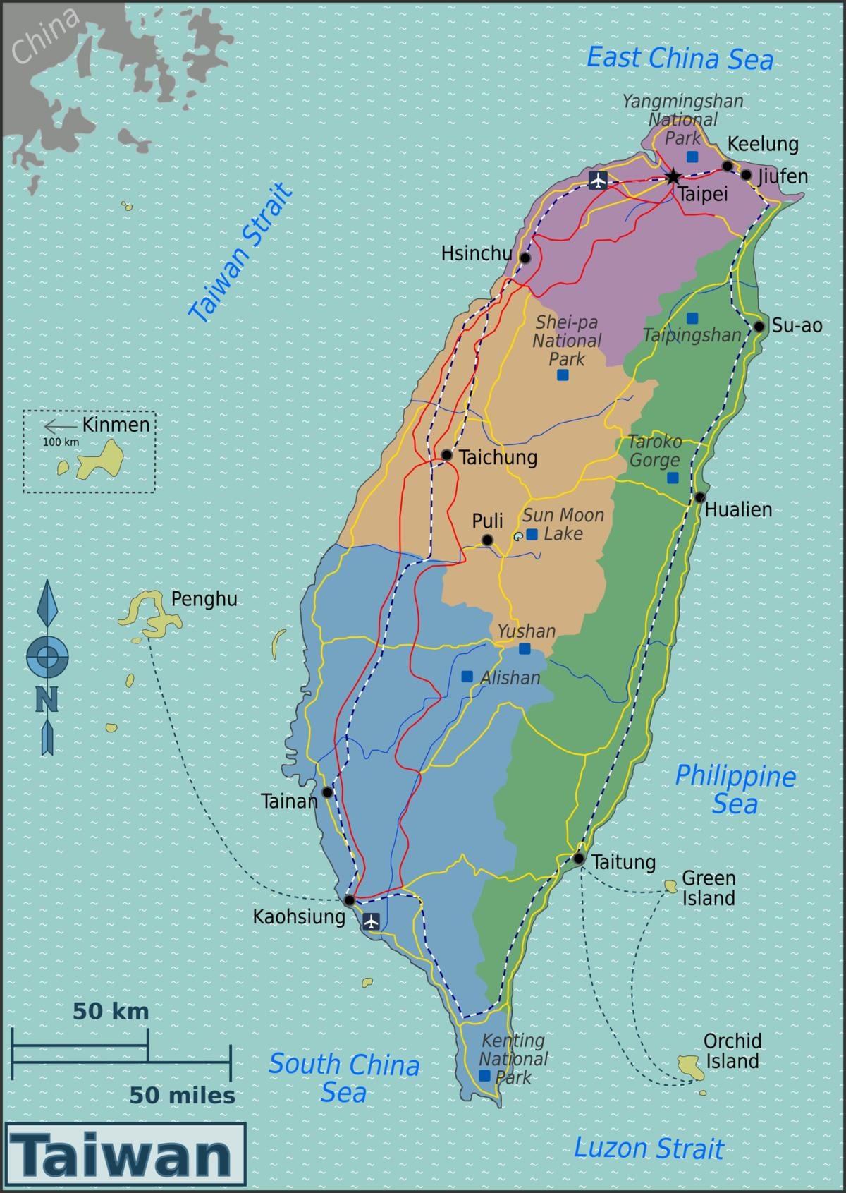 Carte de Taiwan ports