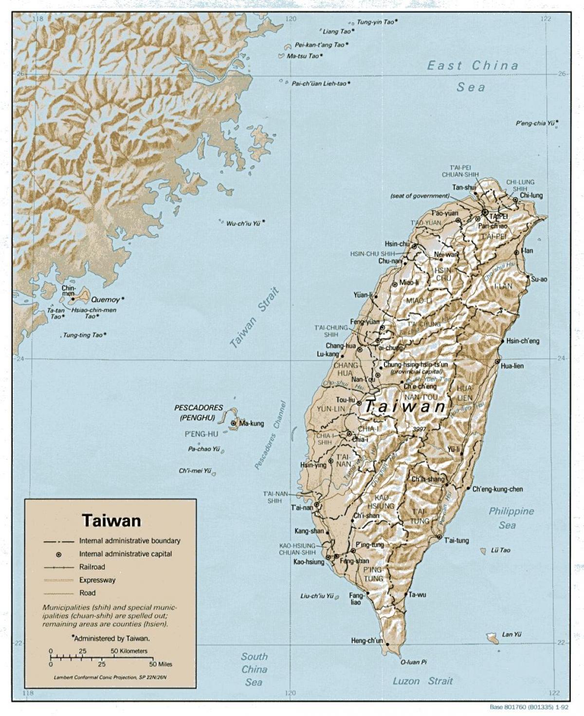 Carte de Taiwan de surf 