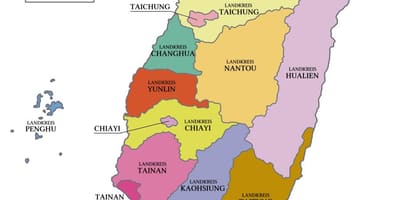 Carte de la province de Taiwan