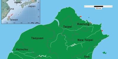 Le nord de Taiwan carte