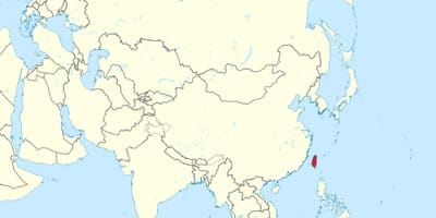 Carte de taïwan en asie