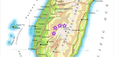 Carte de Taiwan montagnes