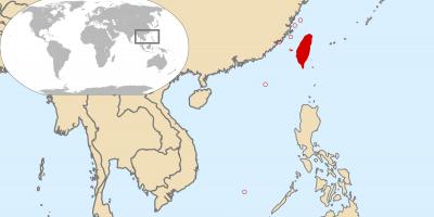 Carte du monde montrant Taiwan