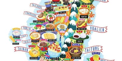 Carte de Taiwan de la nourriture