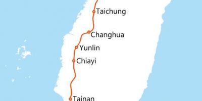 Taiwan high speed rail de carte d'itinéraire