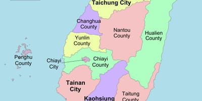 Carte de Taiwan district 