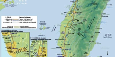 Tra la carte de l'itinéraire de Taiwan